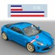 Kit double bande autocollante BLEU ROUGE pour ALPINE A110 A110S PURE LEGEND