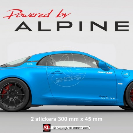 2  Aufkleber Powered by ALPINE