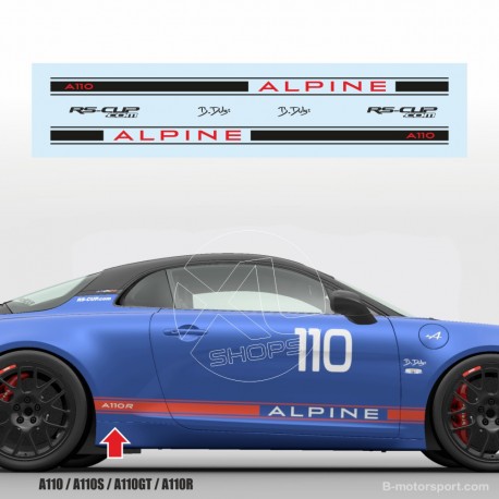 Kit sticker bas de caisse bicolore pour Alpine A110