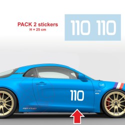 2 autocollants numéro 110 pour Alpine A110 type 2