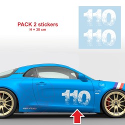 2 autocollants numéro 110 pour Alpine A110 type 4