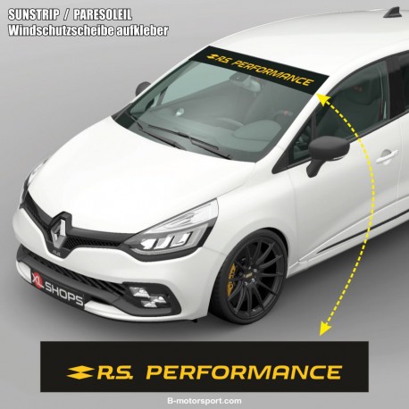 Paresoleil logo RENAULT SPORT RS PERFORMANCE pour Captur Megane Clio Twingo