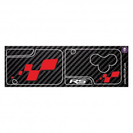 Sticker for 3 buttons Key RENAULT SPORT carbon look with red RS-logo