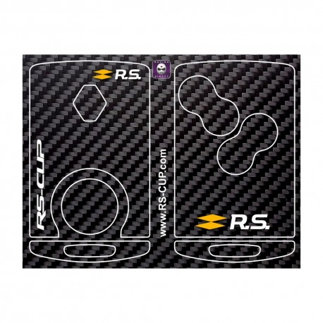 Sticker Clé 4 boutons RENAULT SPORT CARBONE et LOGO RS 2018